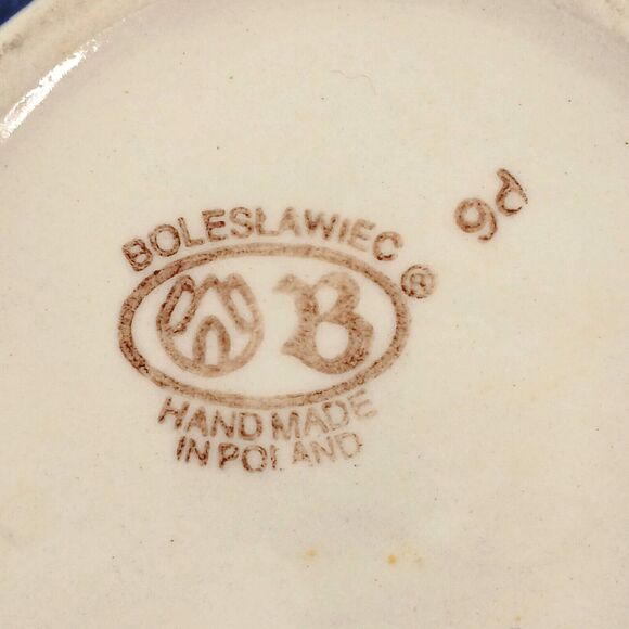 Boleslawiec Ceramic Blue Floral Bowl Soup/Cereal Handmade in Poland 9d - Picture 8 of 12